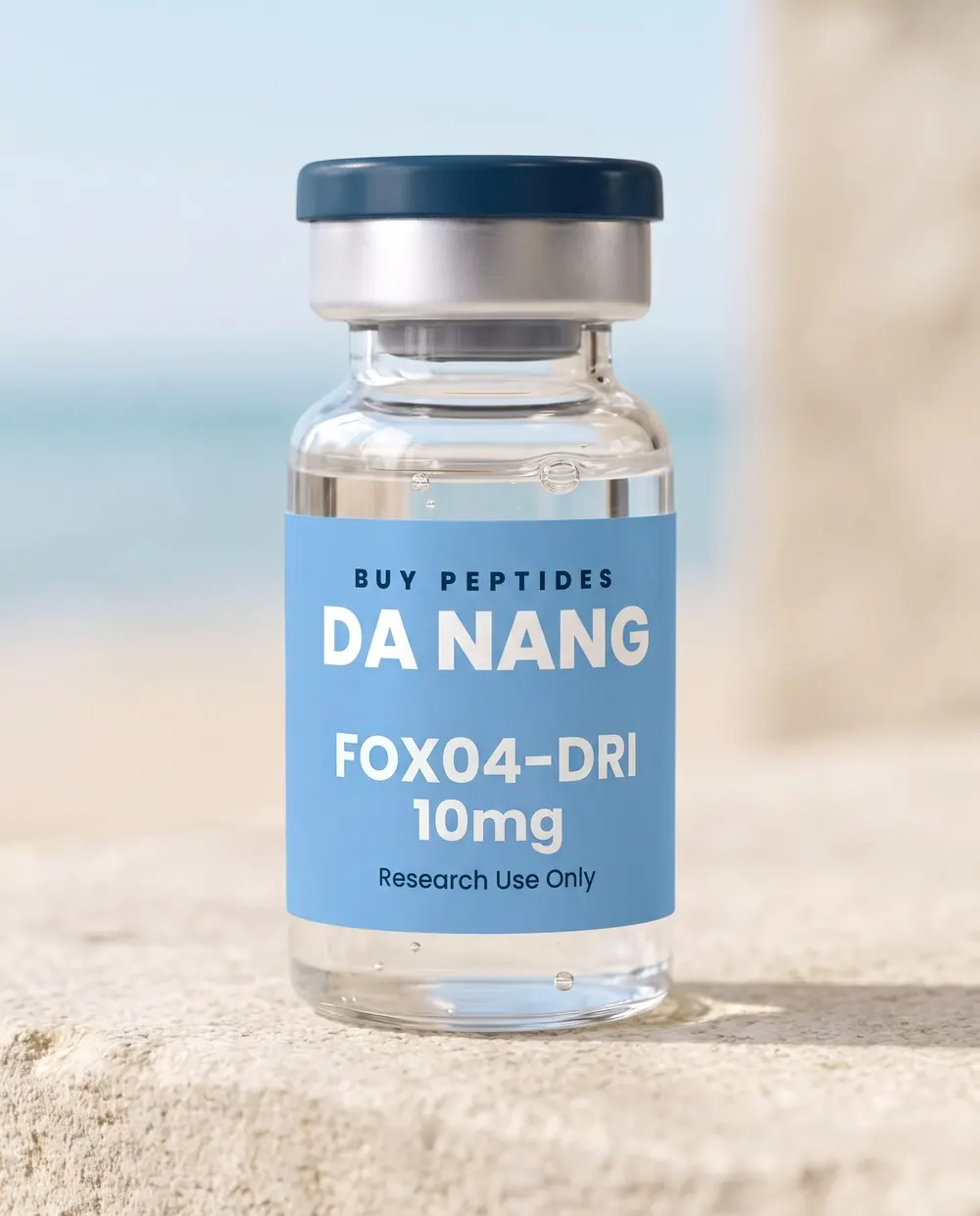 FOXO4-DRI 10mg research vial with the Buy Peptides Da Nang label